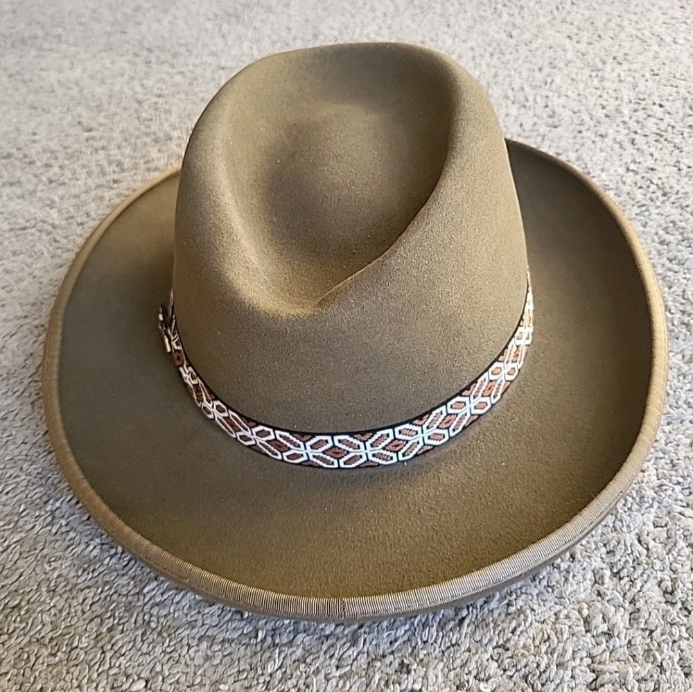 Vintage Stetson Cowboy Hat 7 1/8 Brown 2X Beaver Fur Eddie Bauer Collab USA Made - Picture 3 of 12